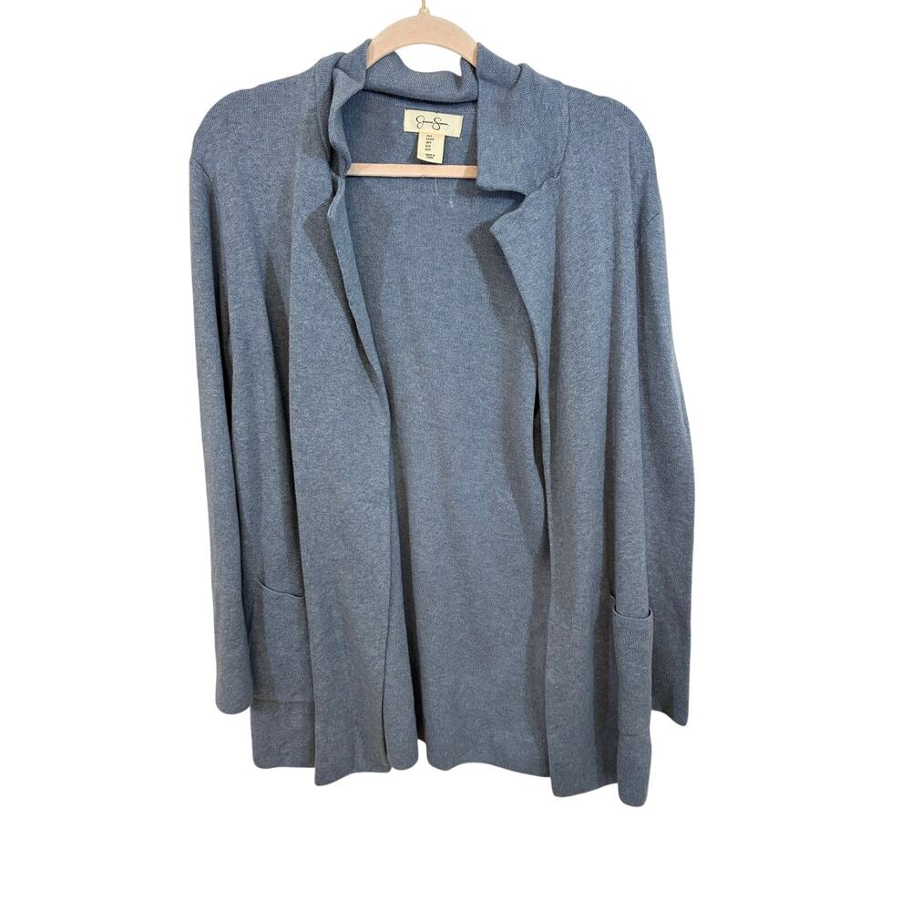 Jessica Simpson Women’s Medium Blue Midi Cardigan Sweater Longline Cozy Pockets